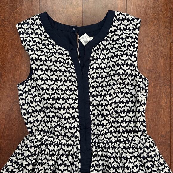 Crewcuts Girl’s Bird Print Navy and White Kids Dress, 100% Cotton, Size 14 - Picture 2 of 11